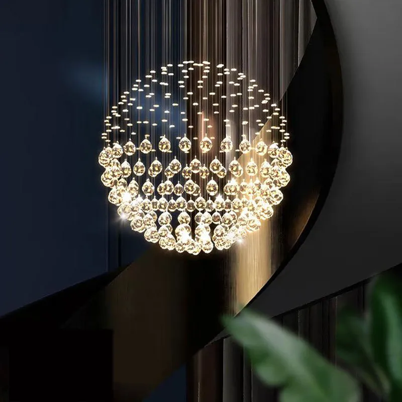 جديد جديد LED K9 Ball Crystal Chandeliers Crystal قلادة الضوء الثريا الأضواء الثريا صافية الكرة السقف Light4006858343e