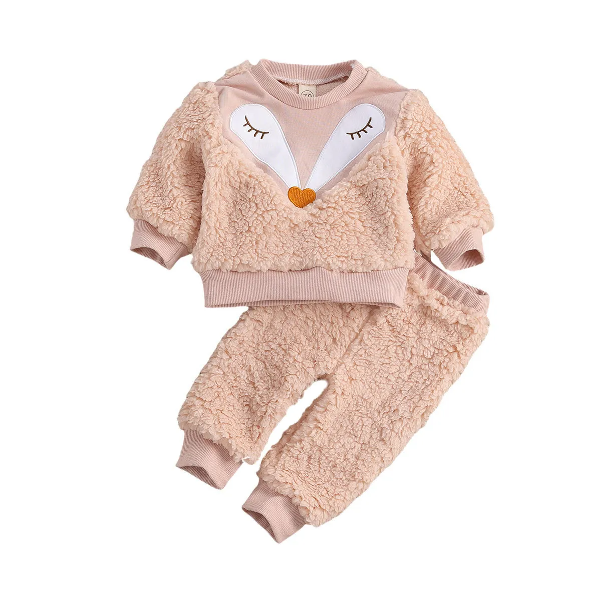 0-18m outono inverno nascido infantil bebê menina menino conjunto conjunto quente luxuosa manga comprida top calças para roupas 210515
