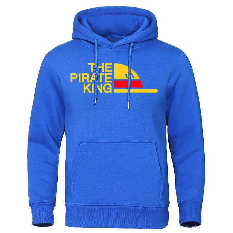 O pirata rei hoodies homens mulheres moda streetwear anime uma peça luffy impressão oversized moletom com capuz harajuku roupas y211122