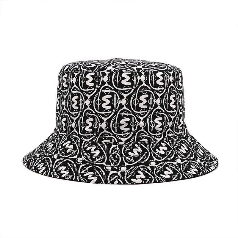 Buckethats luksusowy projekt litera drukują mężczyźni Kobiet rybak Kat bawełna moda antisun kapelusze bob vintage Summer Panama Hat Q08059360300