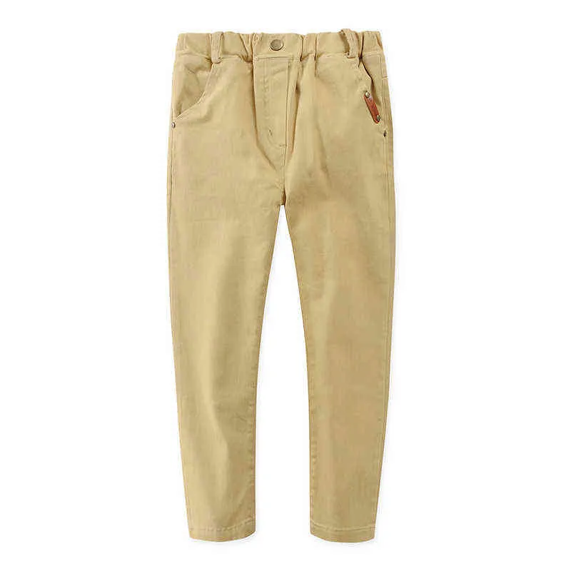 Pantaloni bambini Classico casual Cotone Pantaloni bambini in tinta unita elasticità cotone ragazzo 211103