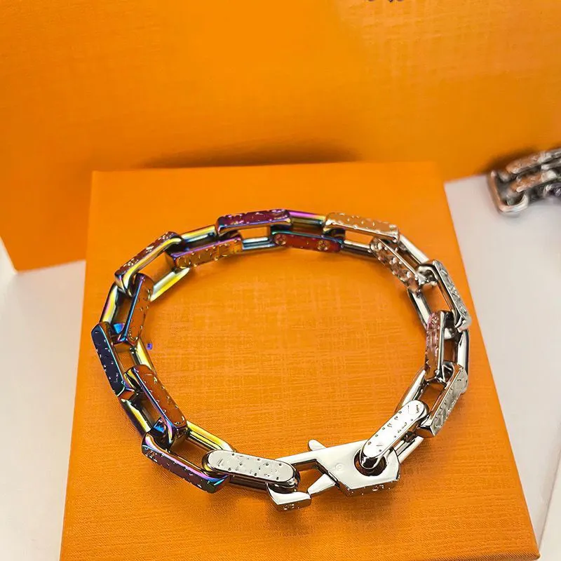Bracelets pour hommes de haute qualité trempés éblouissants artisanat chaîne à maillons mode mâle et femelle mêmes amoureux taille de caténaire à la main 23168