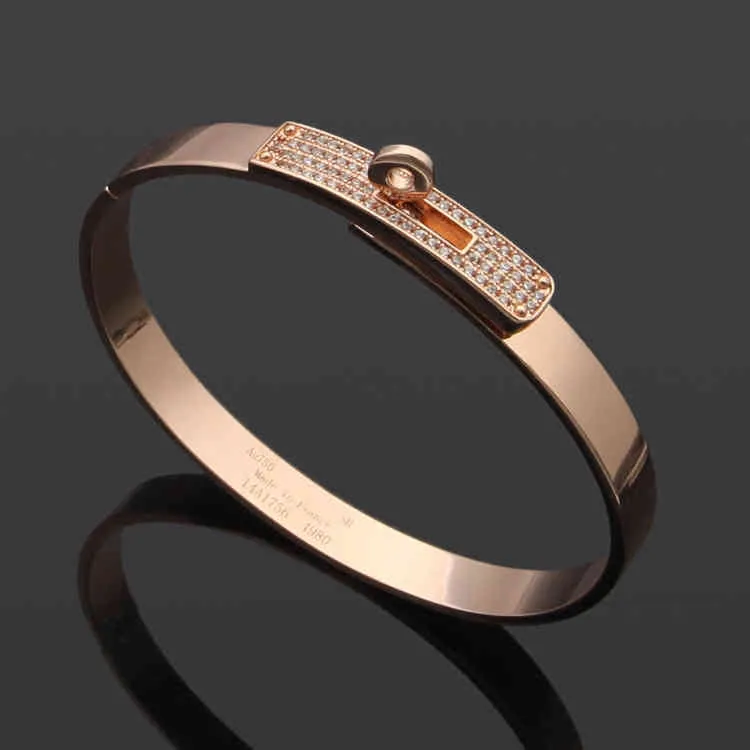 Bijoux H Lettre Rotary Boucle semi-diamant Bracelet Bracelet Femmes Kelly Gold Bracelet Diamond 289Y8128014