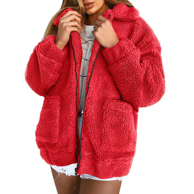 2020 hiver Teddy manteau femmes fausse fourrure manteau ours en peluche veste épais chaud fausse polaire veste moelleux vestes grande taille 3XL pardessus Y0829