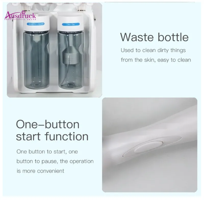 Wielofunkcyjne 6W1 H2-O2 Małe Bubble Hydro-Dermabrazy Sprzęt AQUA Peel Water Oxygen Jet Peel H2O2 Skin Scrubber Bio RF Machine CE