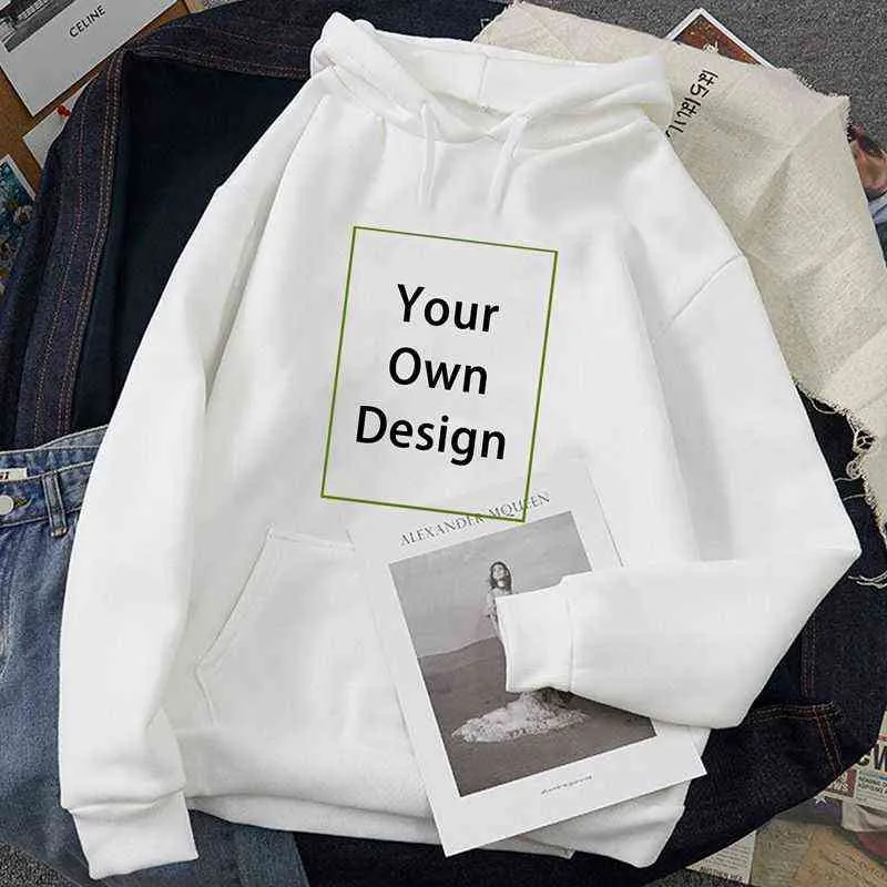 Seu próprio design marca imagem homens mulheres personalizado hoodie diy personalizar hoodie manga longa casual hoodies pulôver tops 220114