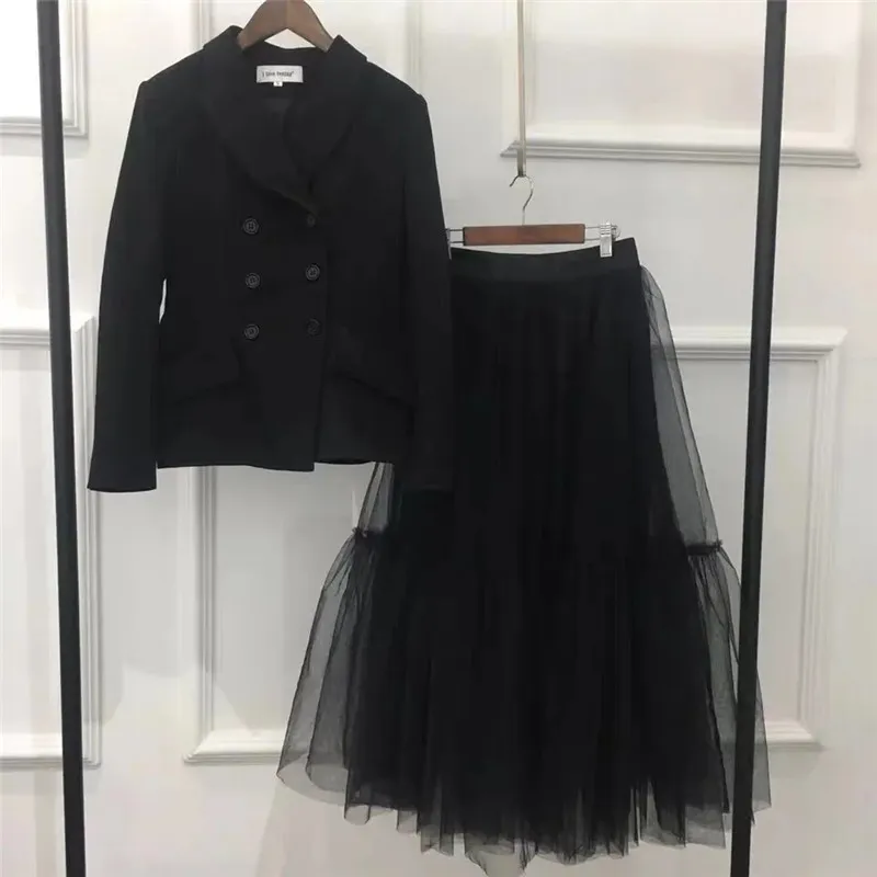 Tutu noir jupe en tulle mode coréenne été Vintage Midi jupes plissées femmes Lolita demoiselle d'honneur mariage faldas Mujer saias jupe 210421