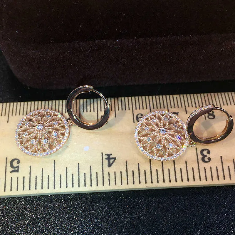 Orecchino in oro 14 carati con diamanti veri, tondo, cavo, da sposa, pietra preziosa pura le donne, peridoto, bizuteria, gioielli con goccia, orecchini 21062537817725832101