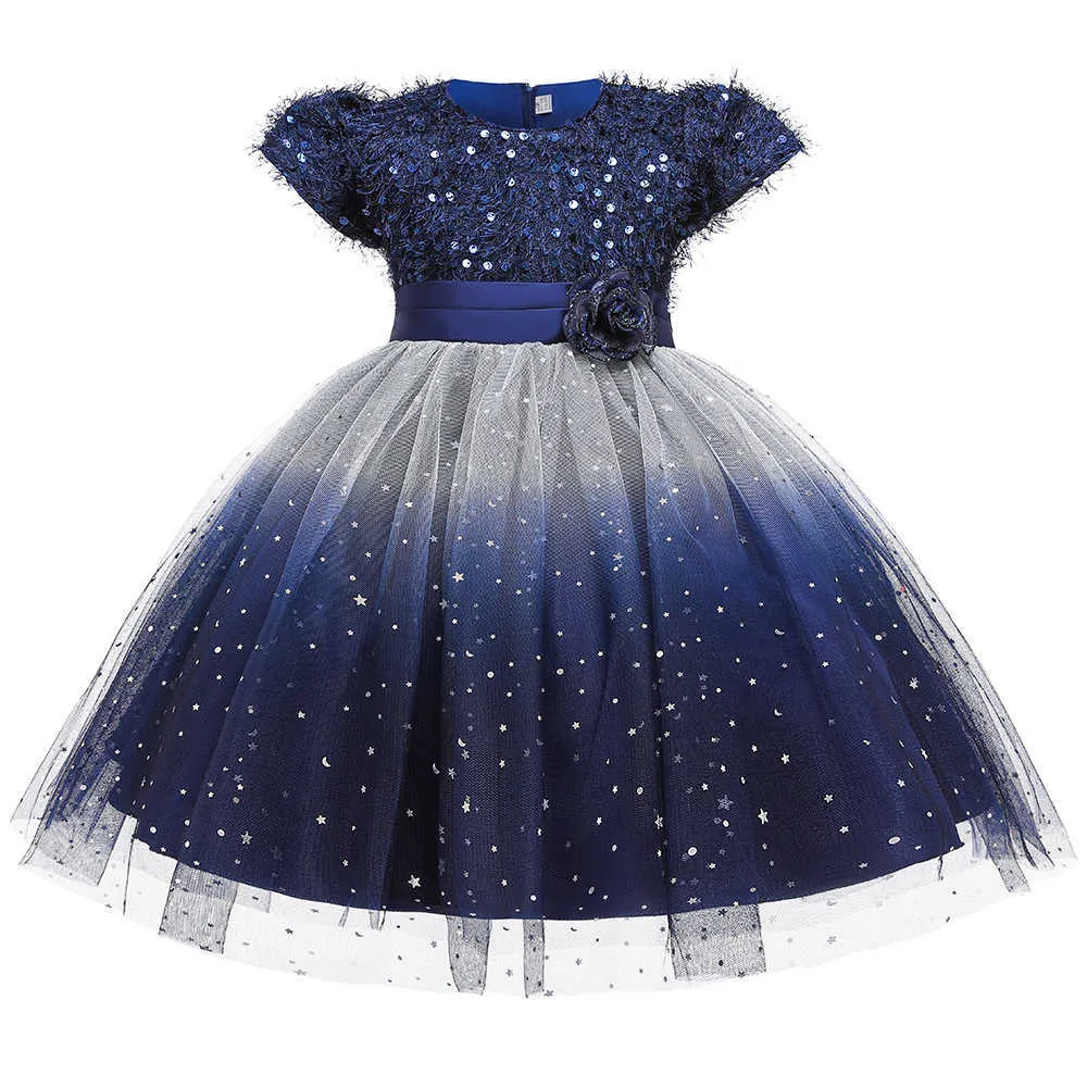 Pegeant Pailletten rückenfrei Kinderkleider für Mädchen Hochzeit Party Prinzessin Kleider Baby Mädchen Erstkommunion Layered Tutu Kleider Q0716