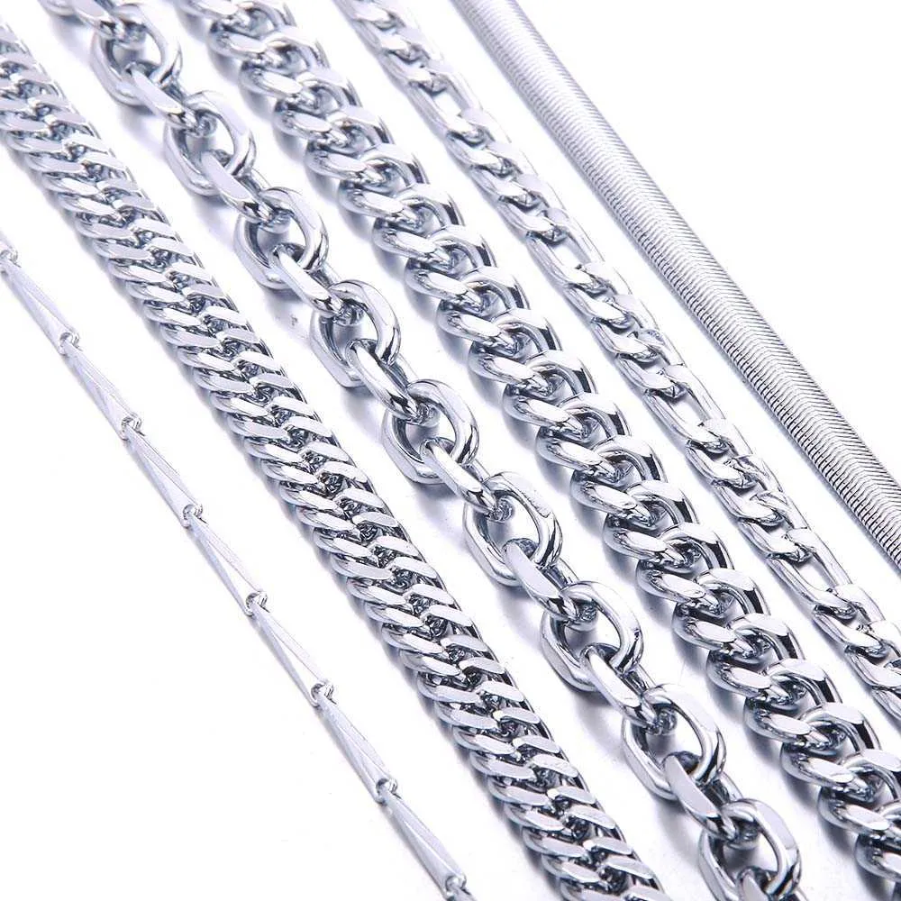 High Quality Stainless Steel Bracelets For Men Blank Color Punk Curb Cuban Link Chain Bracelets On the Hand Jewelry Gifts trend G1026
