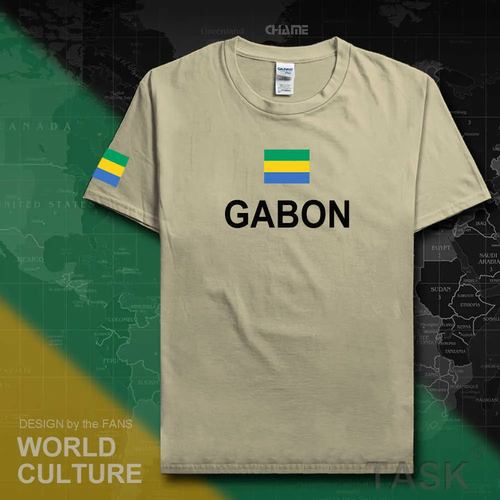 가봉 식 공화국 가봉 남자 티셔츠 패션 유니폼 국가 팀 100 % 코 튼 티셔츠 의류 티셔츠 국가 Sporting Gabonaise x0621
