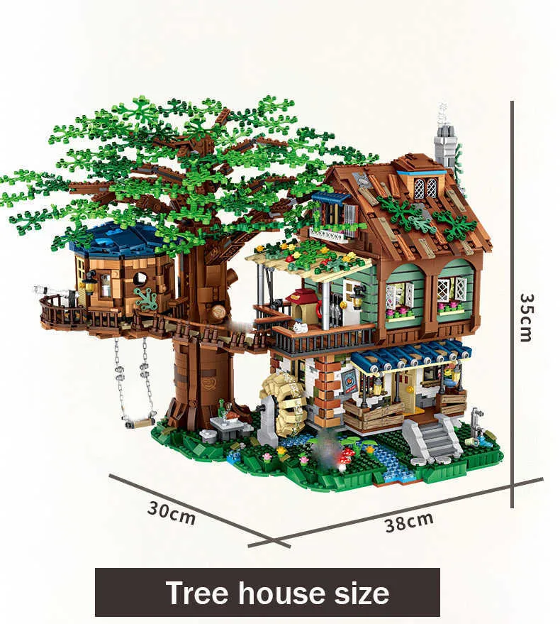 LOZ 1033 Neues Produkt Baumhaus Mini Baustein Montage Szene Modell Spielzeug für Kinder Geburtstagsgeschenk Q0624