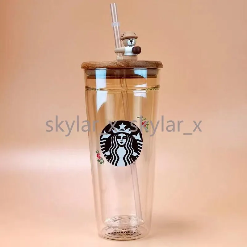 2021 Édition Limitée Starbucks Mugs Grande Capacité Verre Accompagnant Tasse avec Paille270h