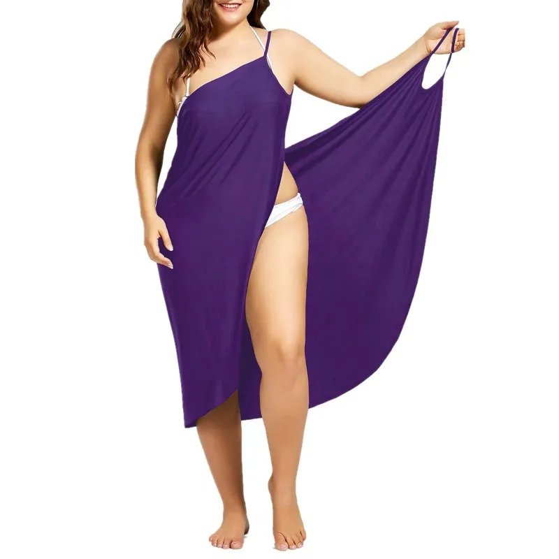 OUFISUN Женщины плюс размер Pareo Beach Cover Up Prapt платье бикини купальный костюм Femme Robe de Plage Beachwear Tunic Kaftan 210517