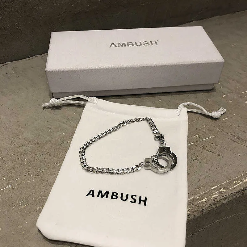 2020 Hiphop Jewelry Gifts Ambush Women Men Handcuffs Style Bracelet Bangle Alyx Ambush Fashion Bracelets Female Male Q0717