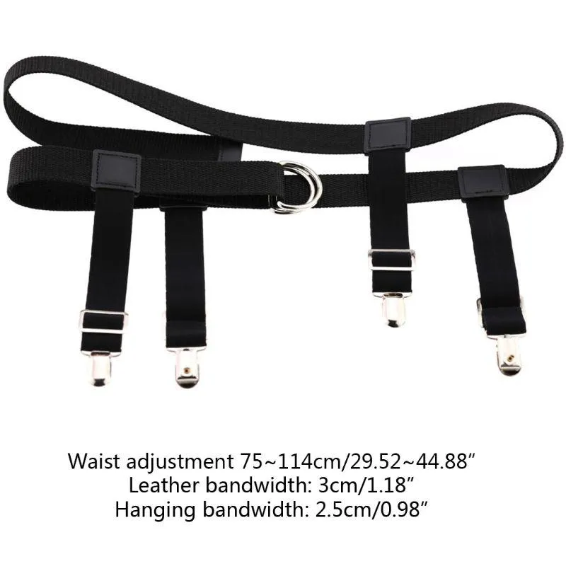 Belts Mens Womens Elastic Nylon Waist Belt With Garter Suspender Clip Stockings Pants Jeans Holder Straps Adjustable Clamp297c