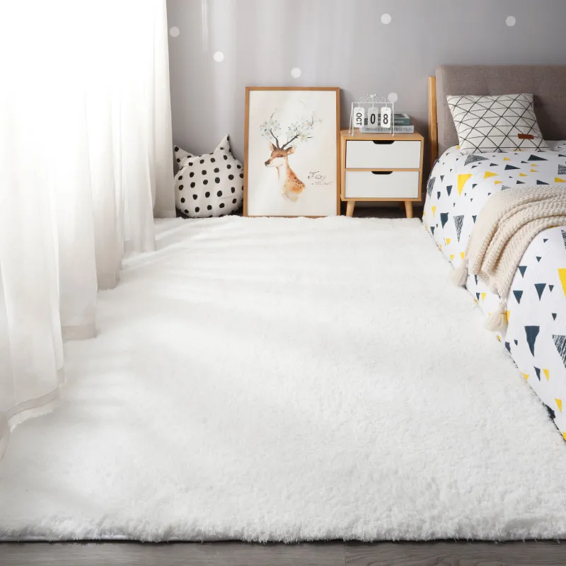 Пушистый мягкий детский домашний ковер, противоскользящие большие ворсистые меховые коврики, современные домашние ковры для гостиной, детская спальня Rug259S