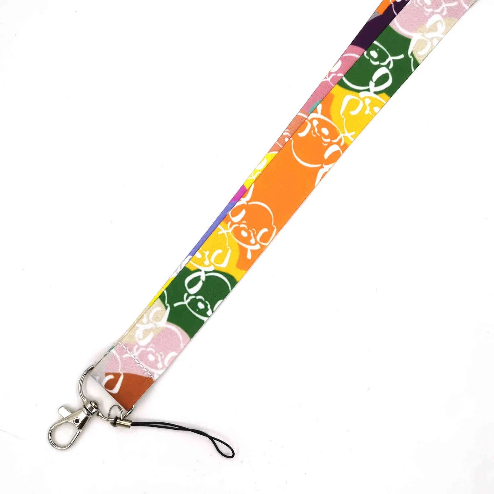 Porte-clés chien de dessin animé couleur Animal, lanière pour femmes, porte-Badge d'identification, bricolage, corde de suspension, ruban, accessoires mobiles, 10 pièces