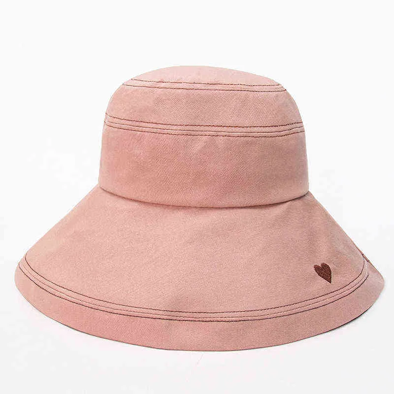 LDSLYJR Cotton Love Bucket Hat Fisherman Hat Outdoor Travel Hat Sun Cap Hattar för Tjej och Kvinnor 375 G220311