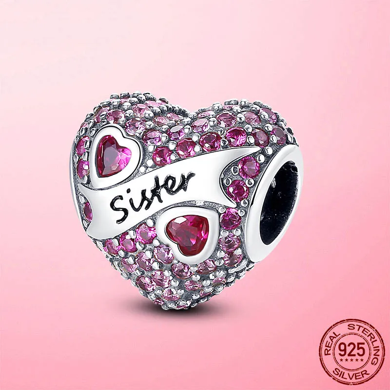 925 Sterling Silver Flamingo Leaf Rose Flower Charm CZ luksusowe koraliki Fit bransoletka Pandora dla kobiet 925 biżuteria prezent