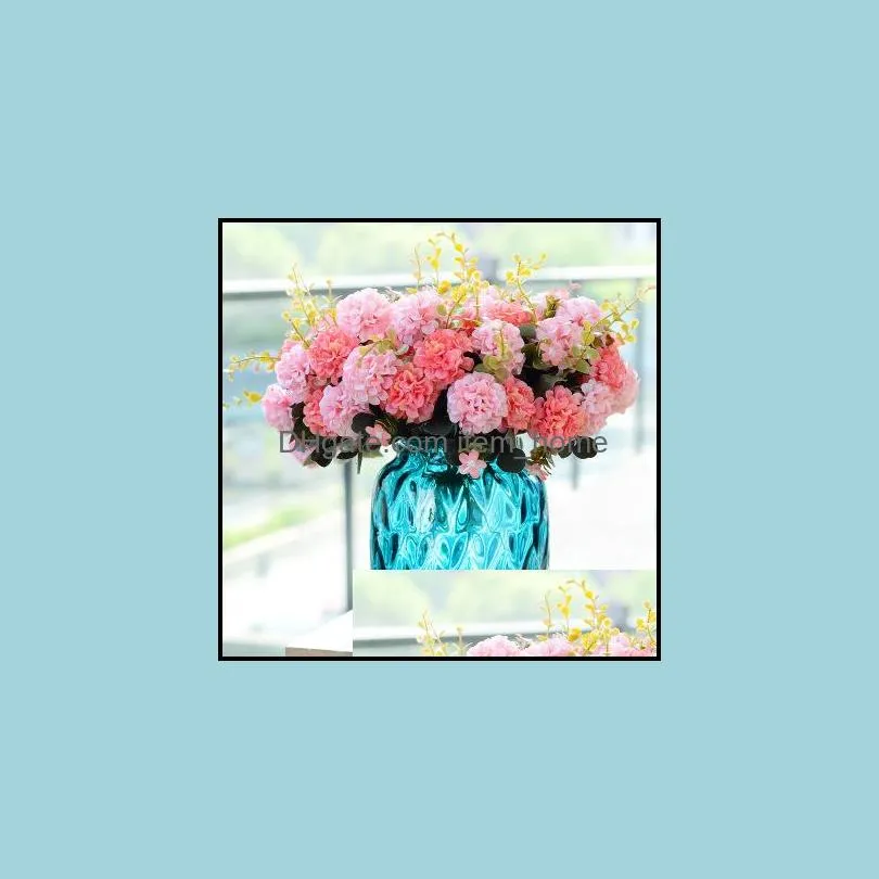 Artificial Chrysanthemum Ball Flower Home Display Fake Flower Bouquet Simulation Plants for Wedding Home Decor 10 Heads/bouquet