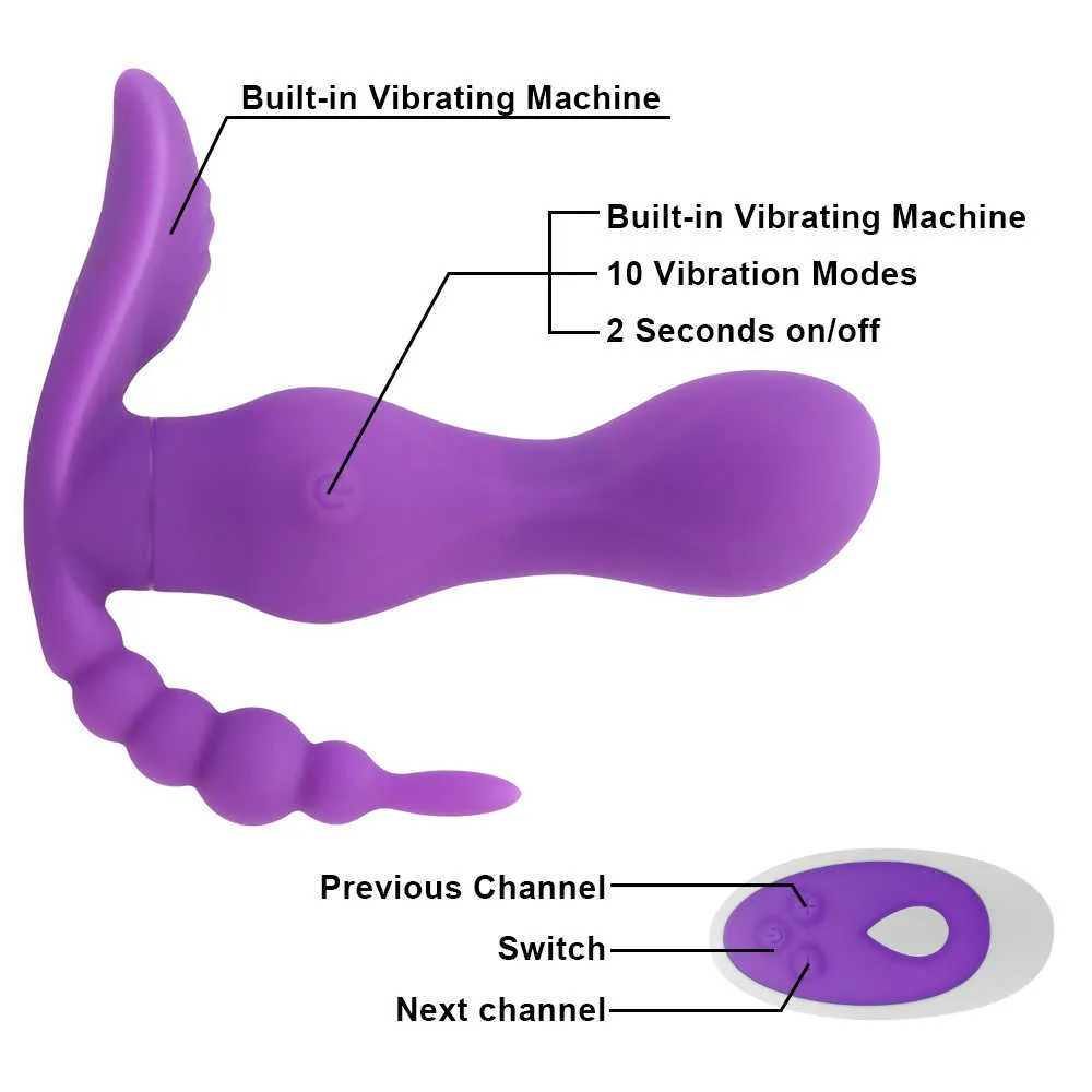 Massage Items G Spot Vagina Massager Vibrating Panties Anal Clitoris Stimulator 10 Speeds Wireless Remote Control Wearable Dildo V267M