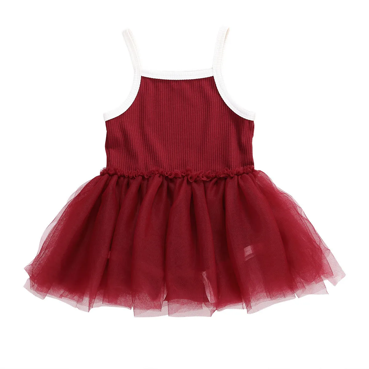 0-18M born Infant Baby Girls Tutu Dress Tulle Party 1st Birthday es For Girl Christmas Red 210515