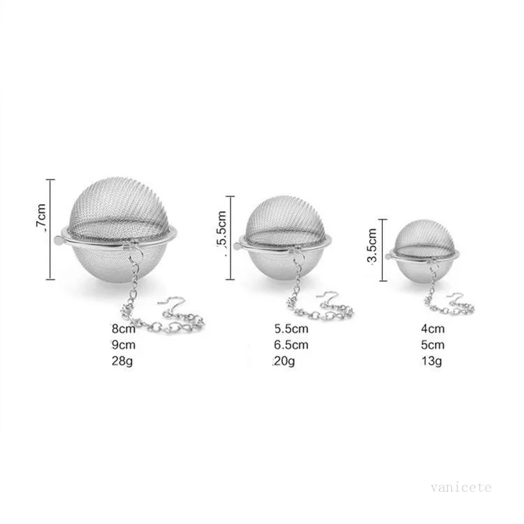 Infuseur à thé en acier inoxydable Ustensiles de cuisine Verrouillage de la sphère Boule d'assaisonnement Maille Infuseurs Passoire Filtre Outils T2I52012