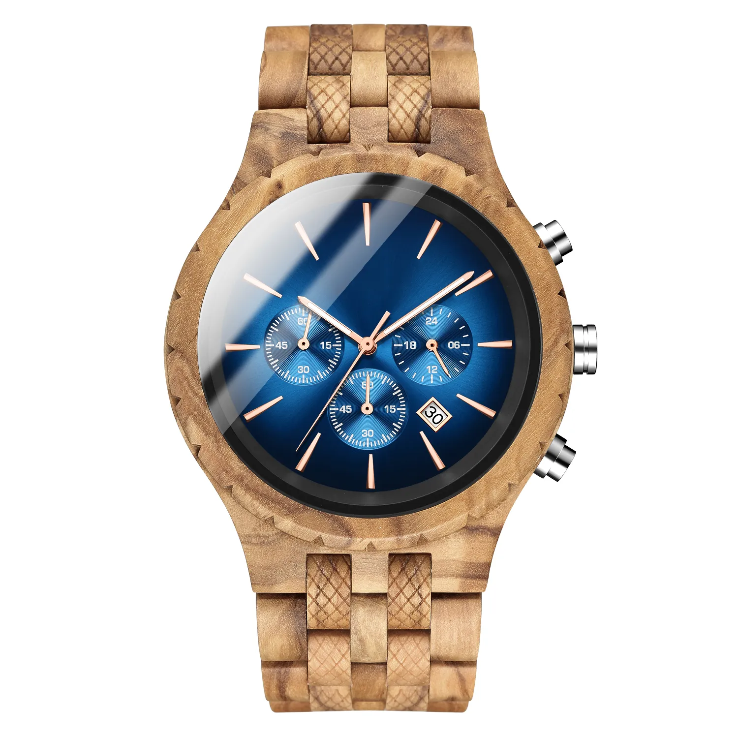 Montres en bois pour hommes montre en bois multifonction de luxe montre à quartz rétro pour hommes mode sport montre-bracelet 252t