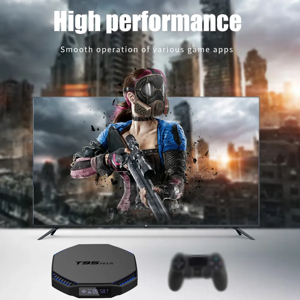 T95 Plus Android 11 8K Smart TV Box 2,4g5g Wifi Voice Assistant 4g 8g 32g 64g 128g Mini Media Player med G10S Remote Controller