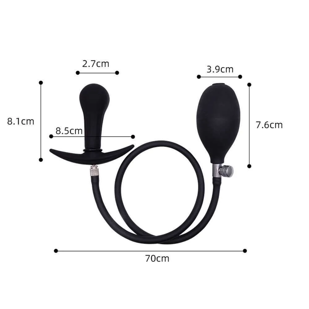 Inflatable Huge Anal Butt Plug Builtin Steel Ball Women Vaginal Anal Dilator Expandable Silicone Men Prostate Massager Sex Toys 23315511