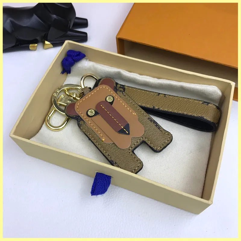 Designer Lion porte-clés PU cuir Animal sac pendentif avec boîte d'origine hommes voitures porte-clés titulaire mode femmes porte-clés bijoux nouveau