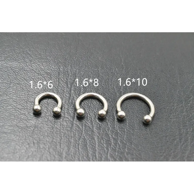 Lotejóias corporais - 20g 18g 16g 14g orelha de aço cirúrgico / nariz / lábio Labret anéis nariz ouvido Daith Helix Piercing CBR Horseshoes