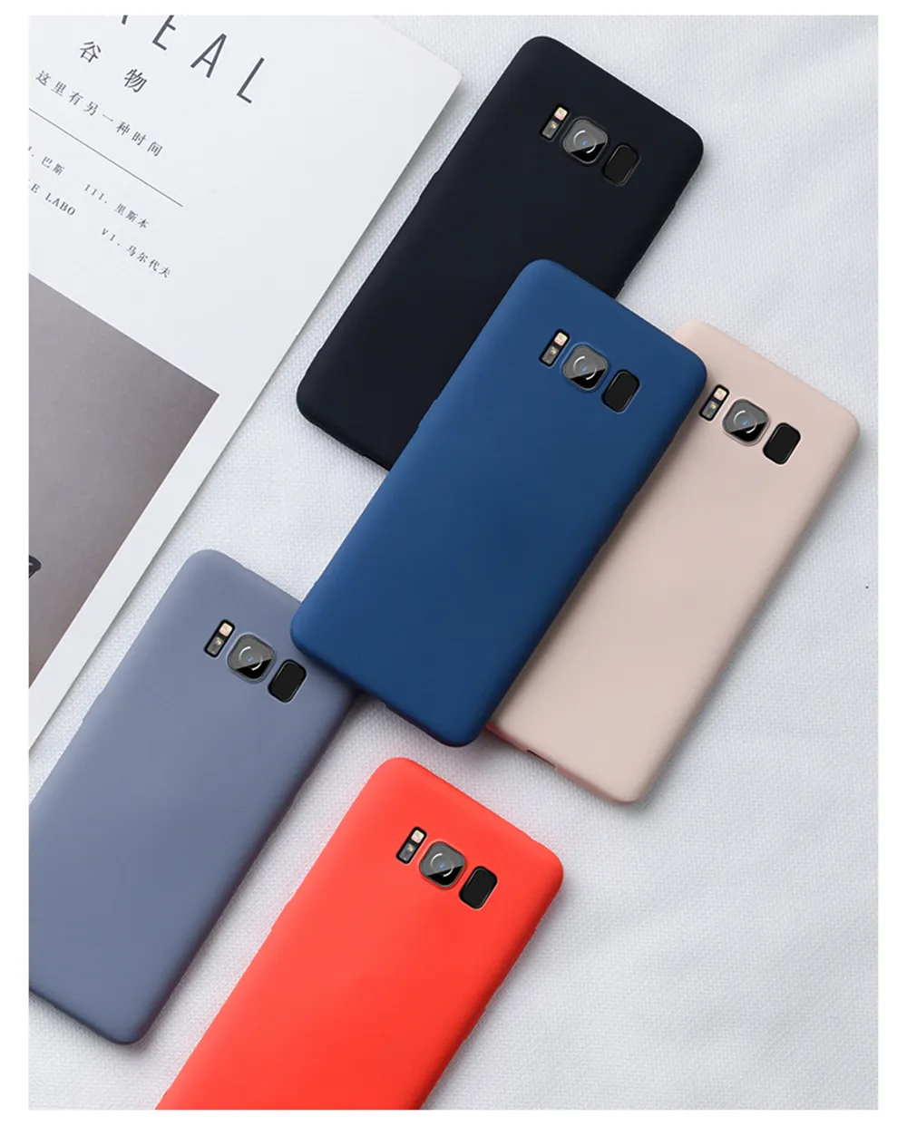 Coques d'origine en silicone liquide pour SamSung Galaxy S9 S8 S10 Plus Note 10 9 8 S10E A50 A70 A40 A10 A7 2018