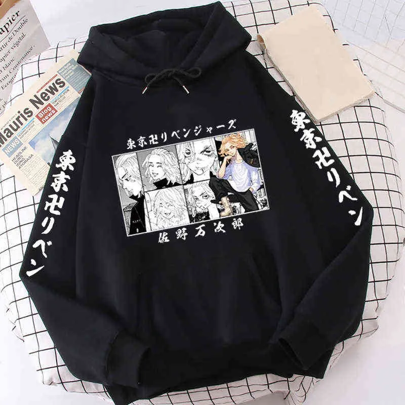 Hot Men's Hoodie Tokyo Revengers Men's Women's Manjiro Sano Graphic Print Unisex Jogging Jacket Pullover Anime Hooded Sweatshirt Y1213