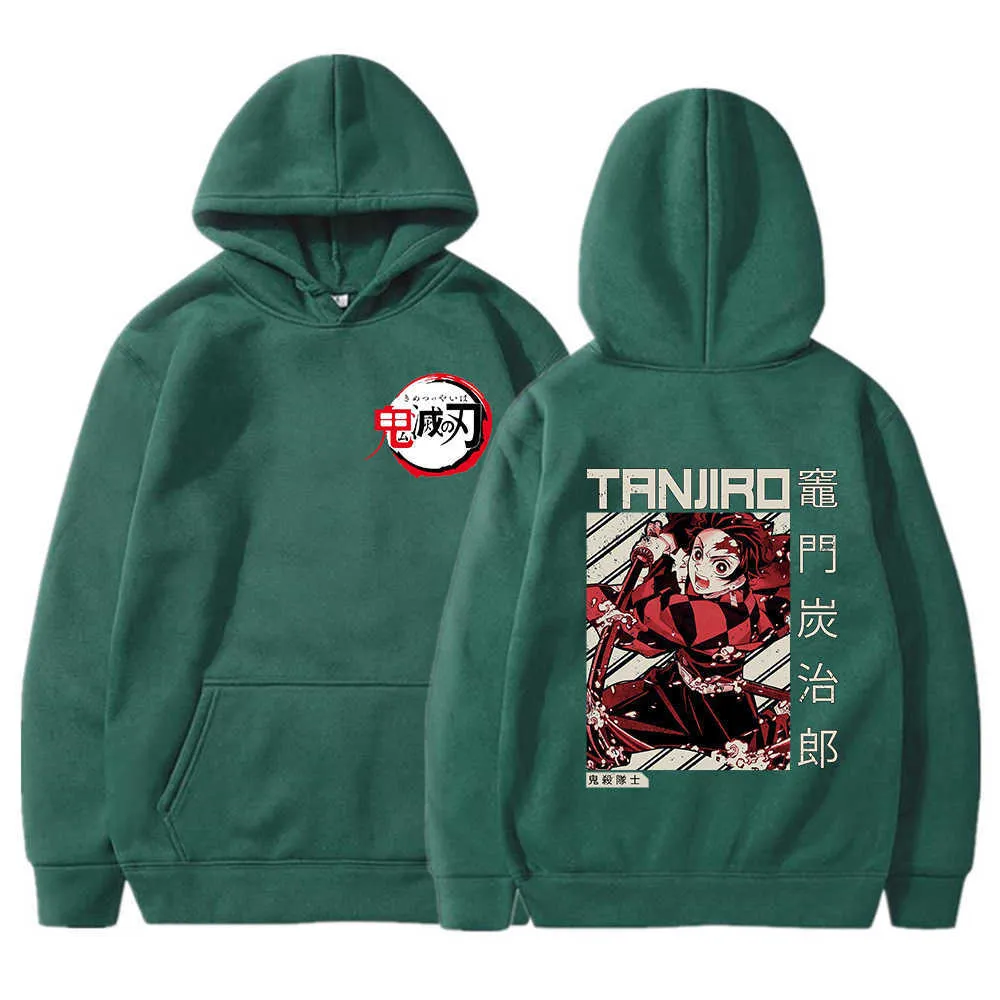 Manga Tanjiro Unisex Dämon Slayer Kimetsu No Yaiba Anime Rengoku Nezuko Hoodie Sweatshirt Männer Cool Sweatshirt Streetwear Hoody H0909