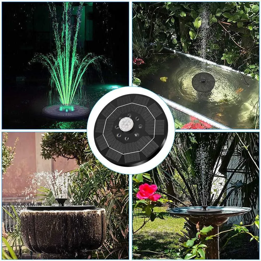 LED Floating Solar-Brunnen Garten-Wasser-Pool-Teich-Dekoration Panel-Pumpe 211025