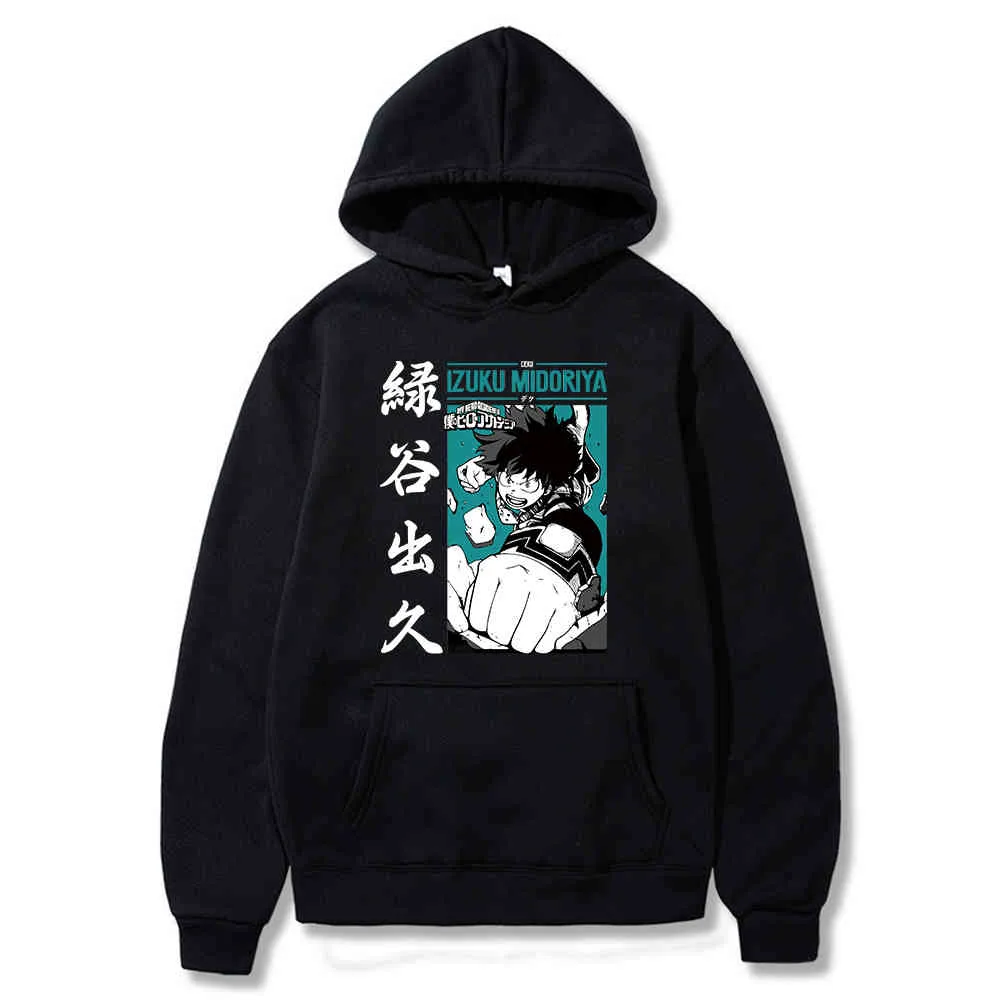 Anime My Hero Academia Hoodie Men Boku No Hero Academia Cartoon HoodieFunny Deku Graphic Hoodie Tops Y0319