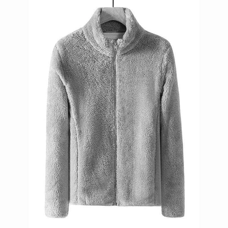 Quente jaqueta de lã homens zipper windbreak's inverno solto oversize casaco mulheres hip hop hop acolchoado 211217