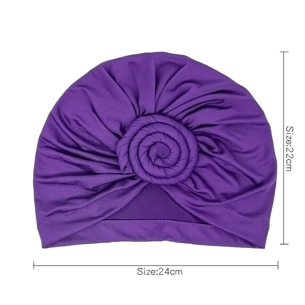 التعادل البوهيمي Stijl جيرسي أعلى عقدة Tulband الأفريقية تويست Headwrap en Voor Vrouwen Dames India Hoed Moslim Cap