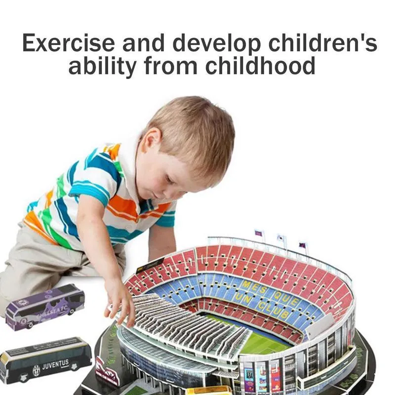 3d Threedimensional Jigsaw Puzzle Football Foeld Building DIY Assembling Toys Stadium Model Children039s Education K2O7 X0527392099