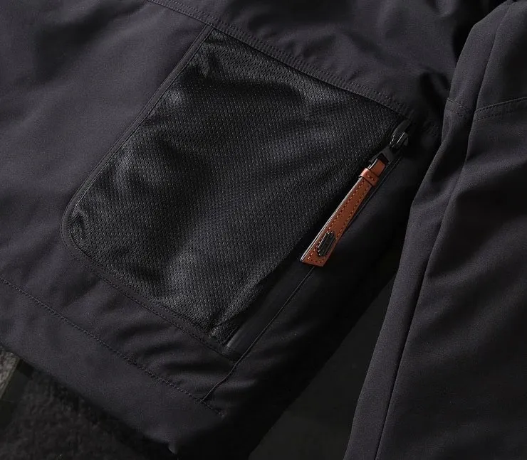 Vintermode Black Down Coats Linner Printing Warm Bomber Jackets med fickor Designer Parkas Windbreaker Outwear For Man