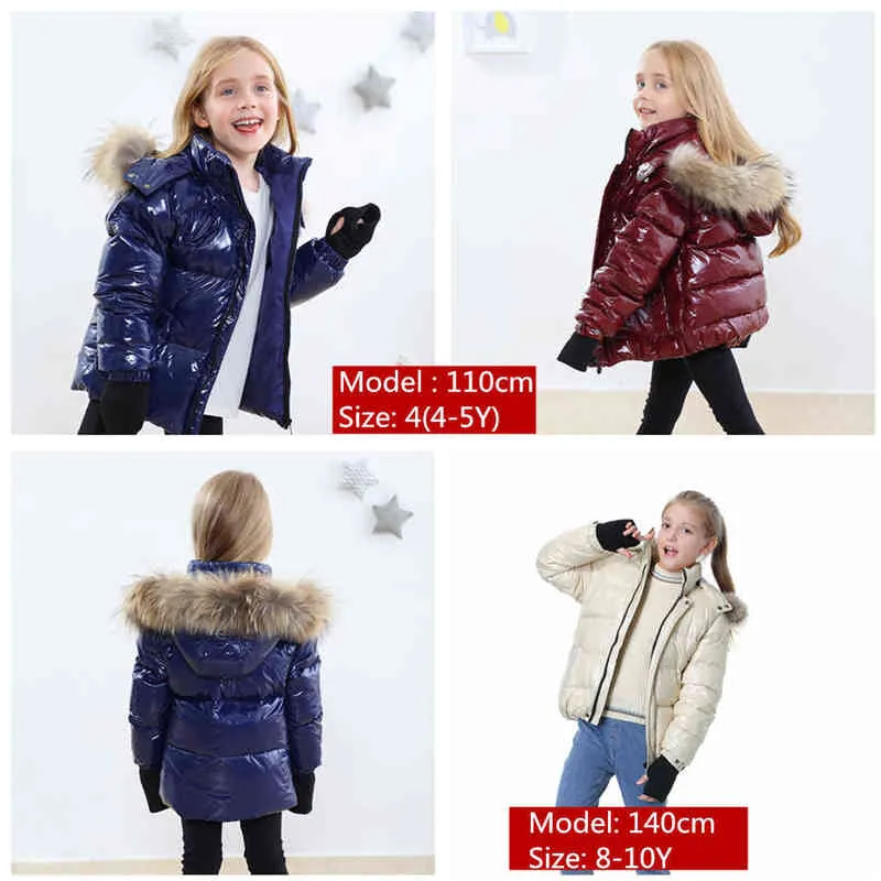 Подросток дети зимние пальто детская куртка для мальчика теплая одежда водонепроницаемый утолщенный снег утка вниз девушка 2-16Y с капюшоном 211203