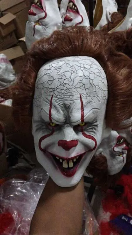 Nieuwe Siliconen Film Stephen King's It 2 Joker Pennywise Masker Full Face Horror Clown Latex Masker Halloween Party Horrible cospla321U