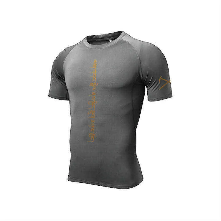 Maglietta da uomo Compressione Collant fitness Camicia da corsa Camicetta da palestra Yoga Abbigliamento sportivo Esercizio Muscolo Sport T-shirt da uomo Y220214