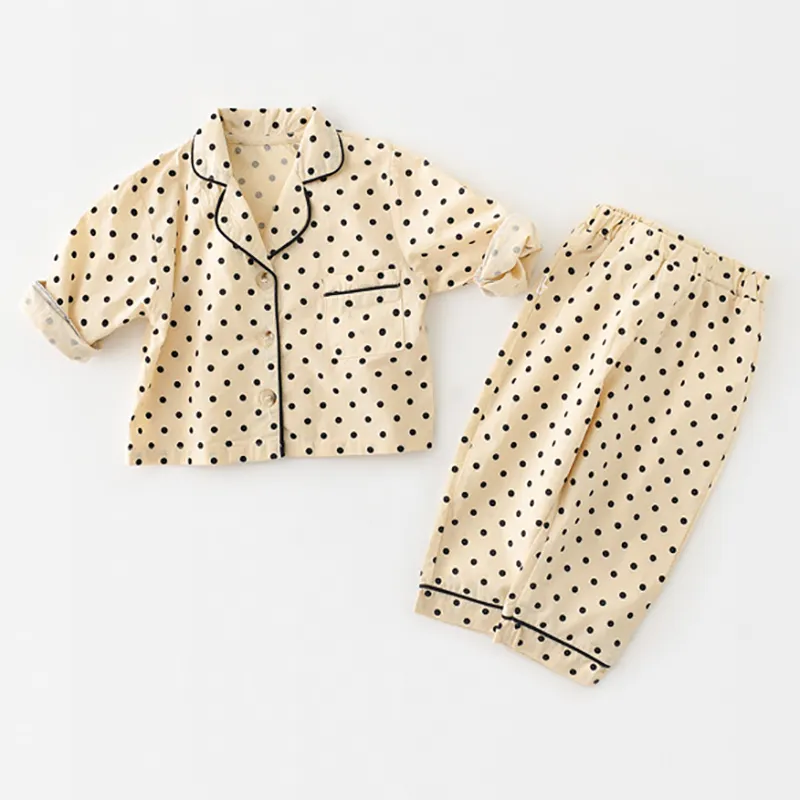 Baby Pajamas Set Cute Long-sleeved Single-breasted Infant Boys Girls Home Clothes Spring Autumn Indoor 210515
