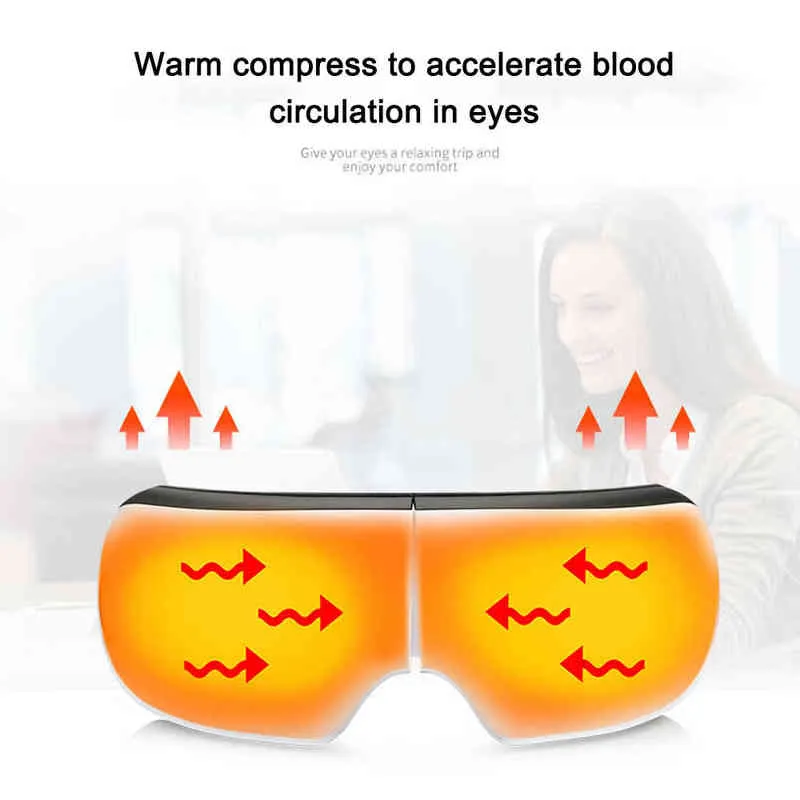 Bluetooth Smart Vibration Eye Massager Care Device Compress Glasses機器折りたたみ折りたたみ2101084302973