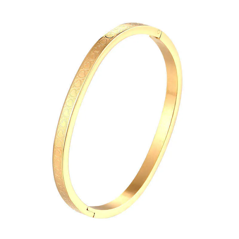 5 cm di diametro simpatico cerchio piccolo cuore braccialetto bambini gioielli in acciaio inossidabile di alta qualità color oro ragazza regalo bambini Q0719