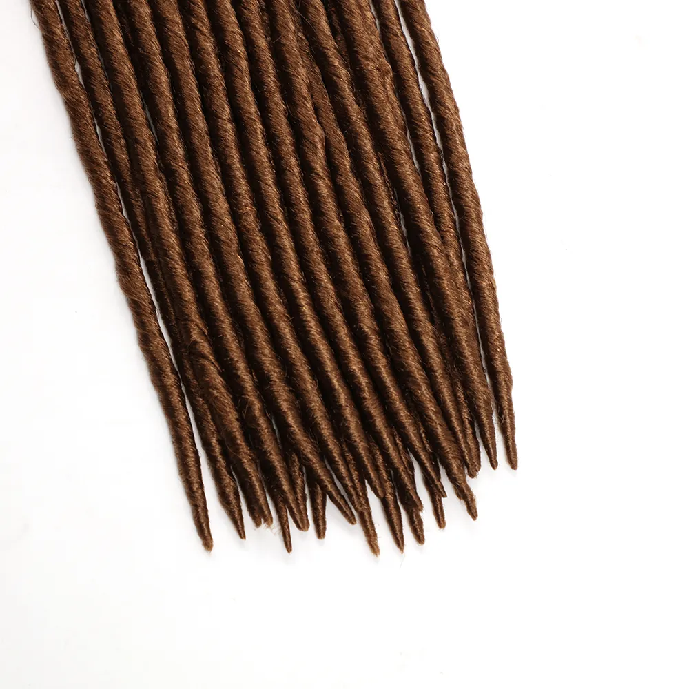 18 polegadas 120g / pack faux locing extensões de cabelo de trança sintética penteados afro hairstyles macio dreadlock marrom preto crochet tranças