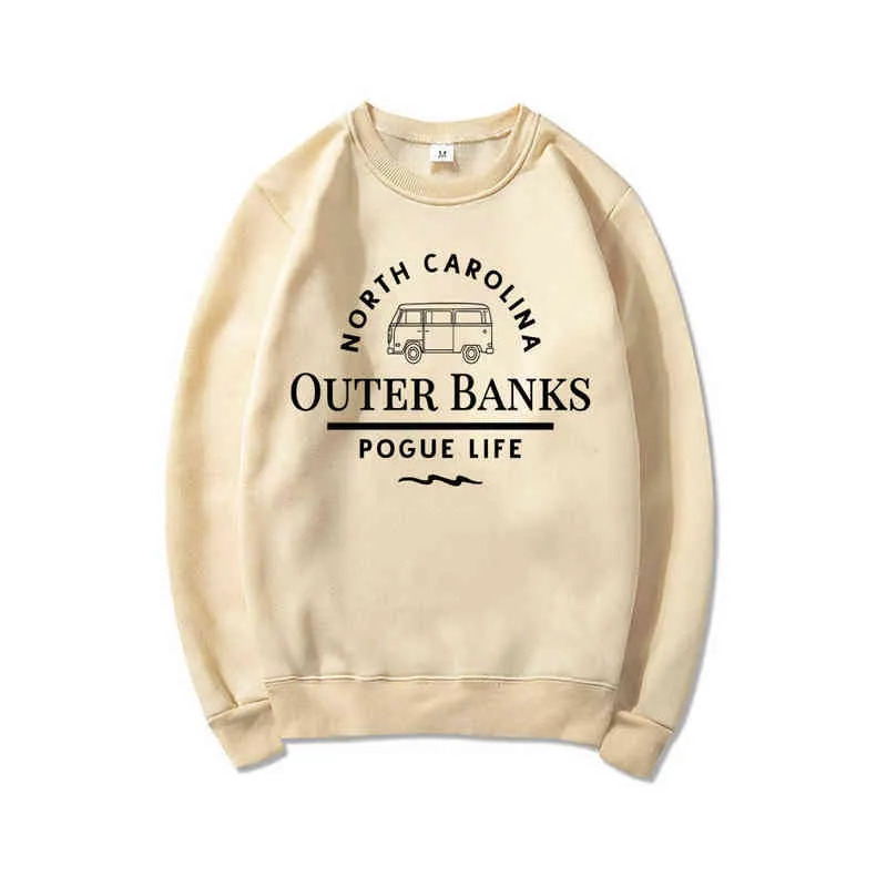 Outer Banks North Carolina Sweatshirt Pogue Life Sweats à capuche Paradise on Earth Sweat à capuche OBX Crewneck Sweatshirt Top 211224